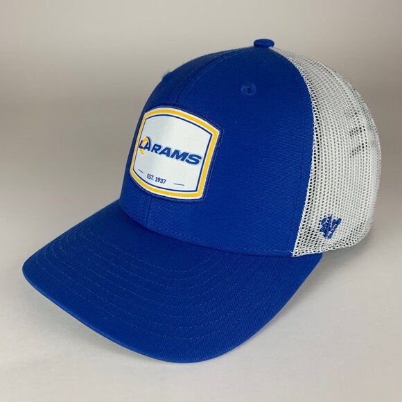 Los Angeles Rams NFL Blue White 47 Brand Snapback Trucker Hat - Picture 1 of 6